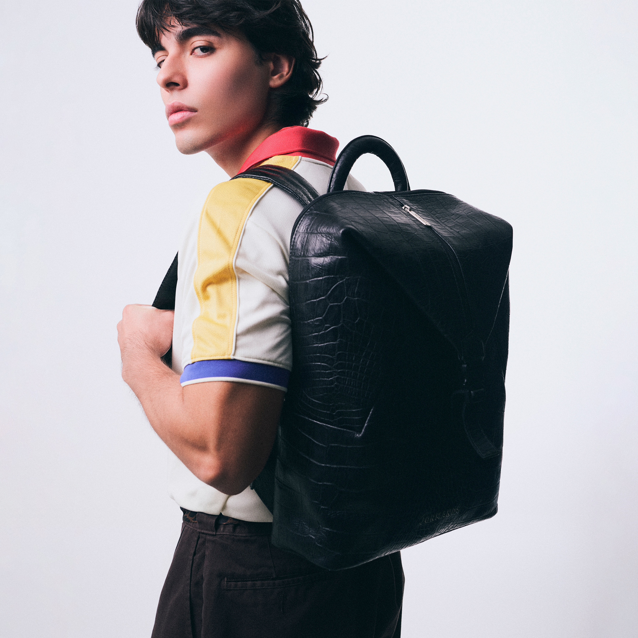 Black Croco Backpack